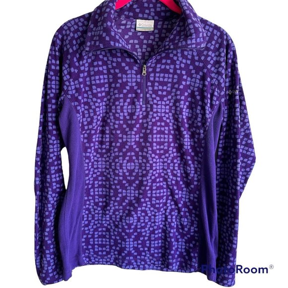 COLUMBIA Purple Patterned Glacial Ladies 1/2 Zip‎ Fleece, M - Picture 1 of 5